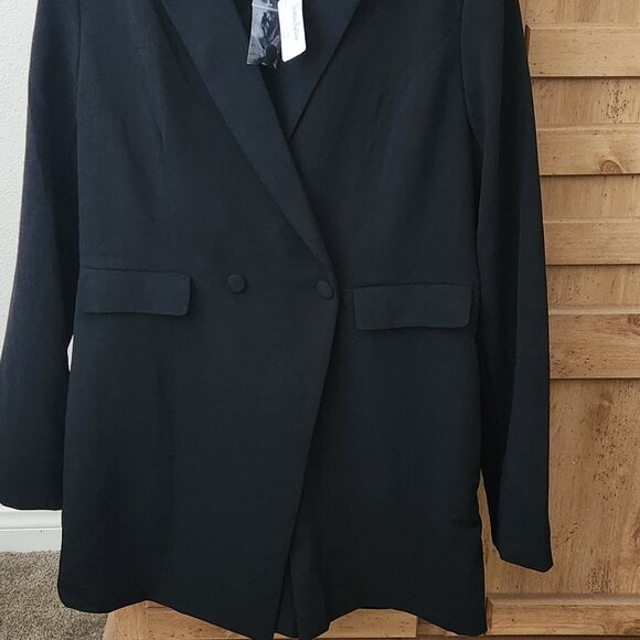 Endless Rose Blazer Romper NWT SIZE Large Black - Picture 4 of 6